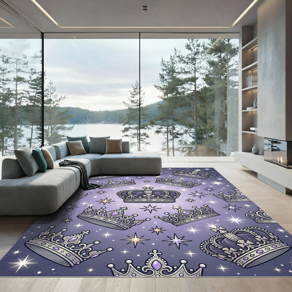 Royal Purple Crown and Starry Night Rug