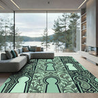 Mint Green Archway Paisley Foliage Rug