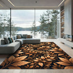 Golden Autumn Foliage Vine Arrangement Rug