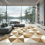 Warm Earth Tones Geometric Shards Rug