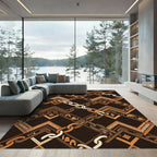 Ornate Chains and Architectural Bands Rug