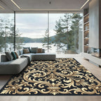 Gilded Ornate Swirl Flourish Accents Rug