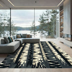 Monochromatic Forest Birch Tree Bark Rug
