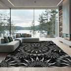 Gray Sunburst Tie Dye Rug