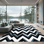 Monochromatic Geometric Zigzag Accordion Rug