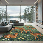 Enchanted Fawn Meadow Wildflower Rug