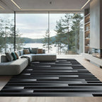 Monochromatic Offset Stripe Gradient Rug