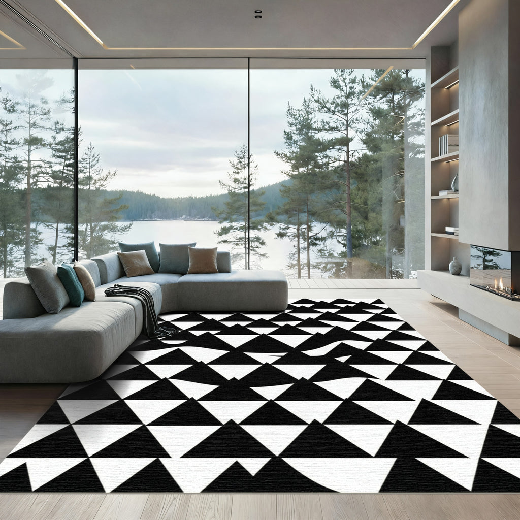 Monochromatic Geometric Triangle Landscape Rug