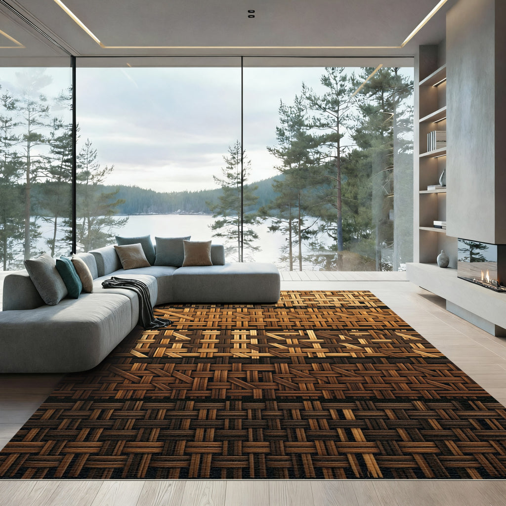 Earthy Tones Woven Texture Rug