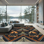 Geometric Aztec Totem Burnt Orange Rug