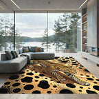 Golden Leopard Black Spotted Rug