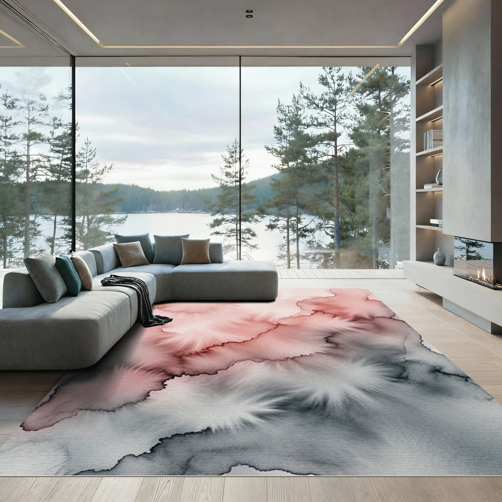 Soft Watercolor Cloud Wash Rug