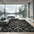 Ornate Silver Fleur-de-lis Crown Rug