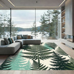 Lush Forest Fern Evergreen Botanical Rug