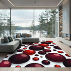 Deep Red Glossy Sphere Scatter Rug