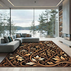 Gilded Trellis Leafy Vine Rug