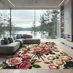 Pink Cream Rose Bouquet Arrangement Rug