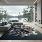 Ornate Silver Filigree Star Rug