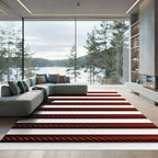 Crimson Twisted Rope Stripes Rug
