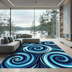 Azure Whirlpool Abstract Flow Rug