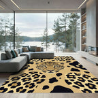 Exotic Leopard Head Animal Spot Rug
