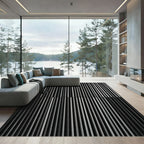 Monochromatic Vertical Stripe Composition Rug