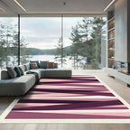 Plum Pink Geometric Overlapping Stripes Rug