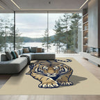 Striking Realistic Tiger Stalking Area Rug