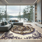 Royal Gold Heraldic Crown Crest Rug