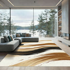 Rich Brown Brushstroke Flow Rug
