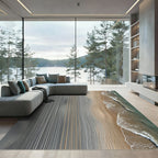 Minimalist Sandy Shoreline Linear Ripple Rug