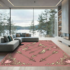 Ornate Pink Heart Golden Arrow Rug