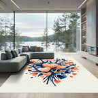 Navy Coral Hearts Anchor Composition Rug