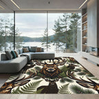 Majestic Forest Elk and Fern Woodland Rug
