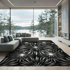 Celestial Monochrome Starburst Radiant Rug