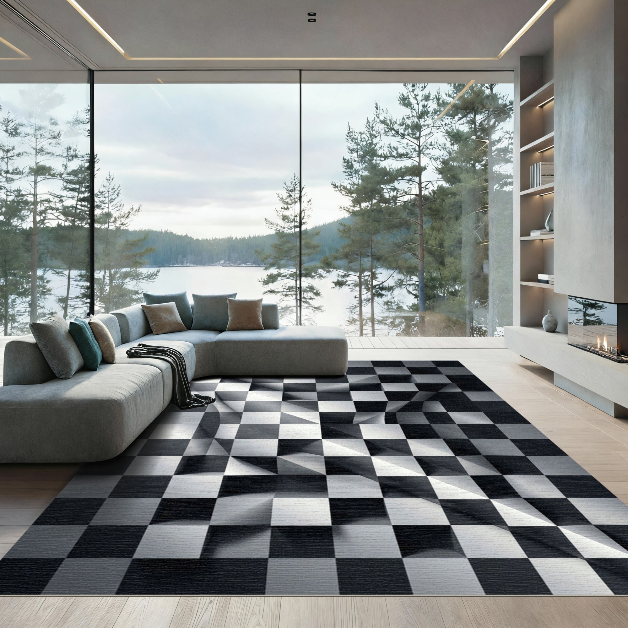 Monochromatic Three Dimensional Abstract Grid Rug