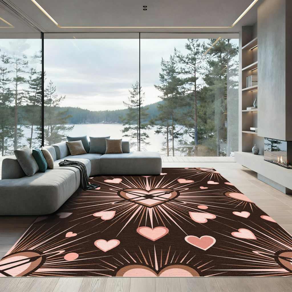 Pink Hearts Bursting Radiance Rug