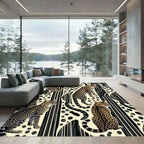Exotic Spotted Feline Striped Art Rug