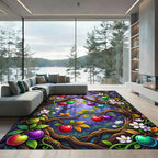 Enchanted Gemstone Apple Orchard Forest Rug