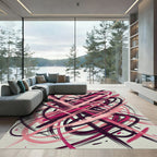 Abstract Pink Swirls Graffiti Rug