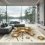 Golden Starburst Splash Burst Rug