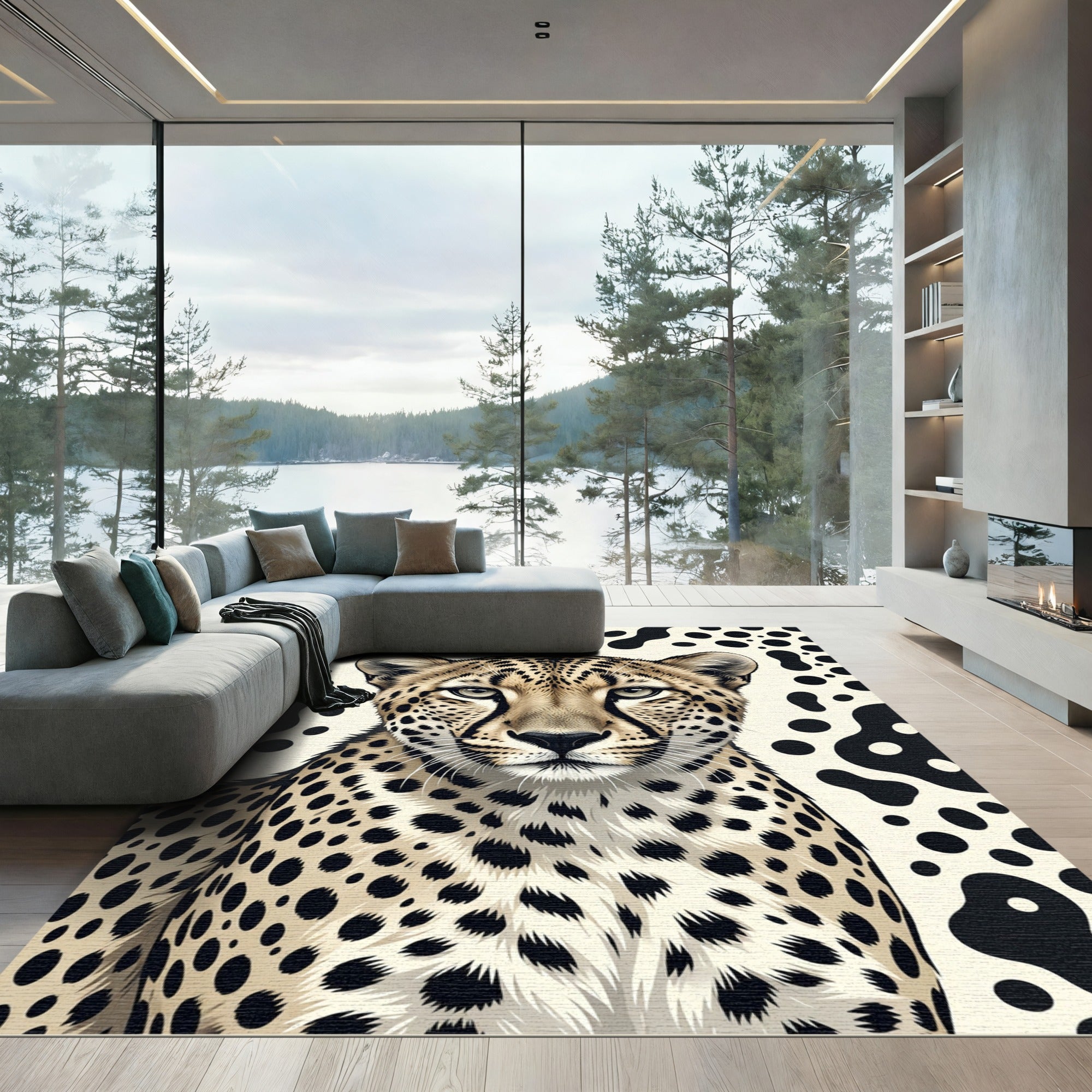 Bold Cheetah Spots Abstract Animals Rug
