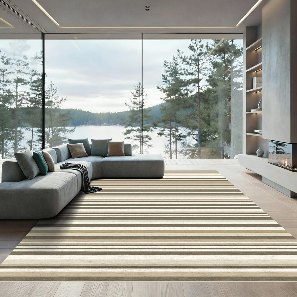 Earthy Tone Thin Striped Rug