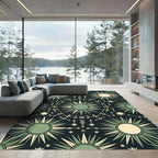 Sage Green Celestial Sunburst Arrow Rug
