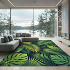 Verdant Jungle Leaf Arrangement Rug