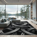 Monochromatic Intertwined Abstract Loops Rug