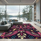 Vibrant Pink Eagle Lightning Storm Rug