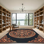 Ornate Coral Mandala Floral Medallion Rug