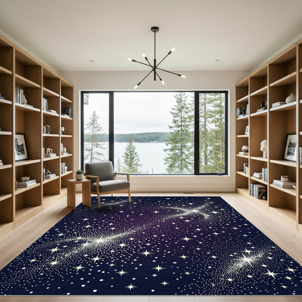 Midnight Cosmic Interstellar Starry Night Rug