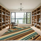 Abstract Geometric Alpine Mountain Slope Rug